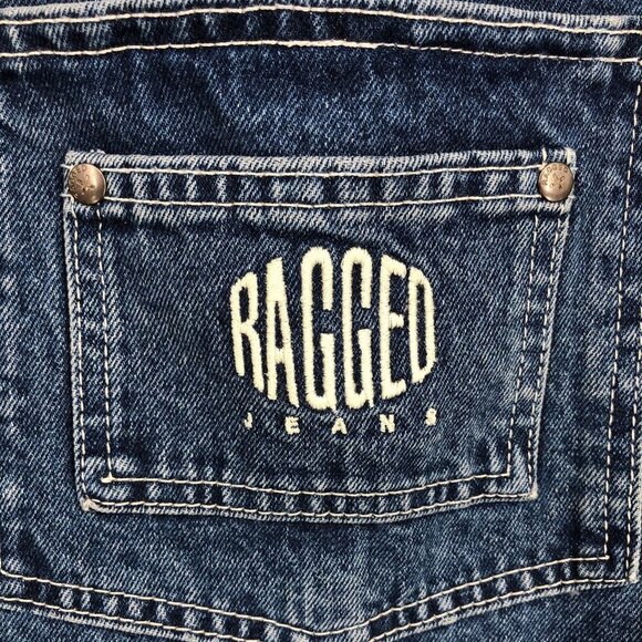 NWT The Ragged Priest Women's Denim Dude Overalls 32 Mid Blue Embroidered Logo - Picture 3 of 10